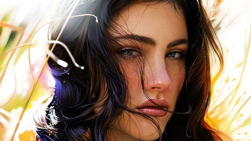 Beautiful woman Illustration Wallpaper