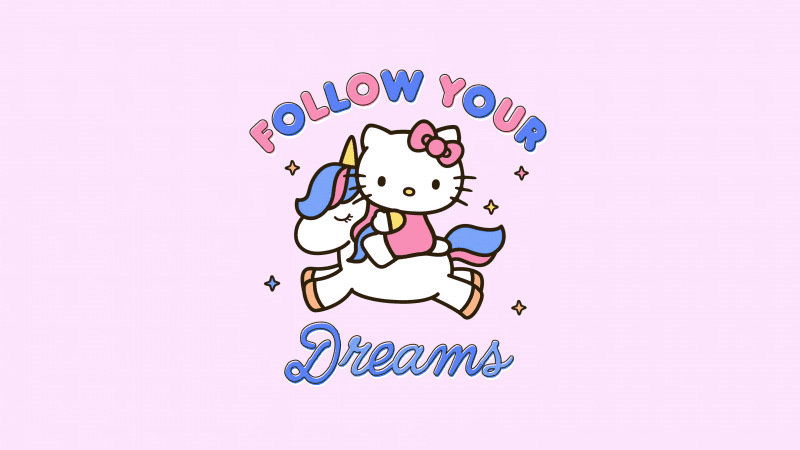 Follow your Dreams Hello Kitty background Wallpaper