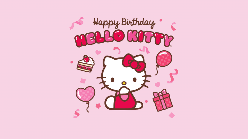 Happy Birthday Hello Kitty background Wallpaper