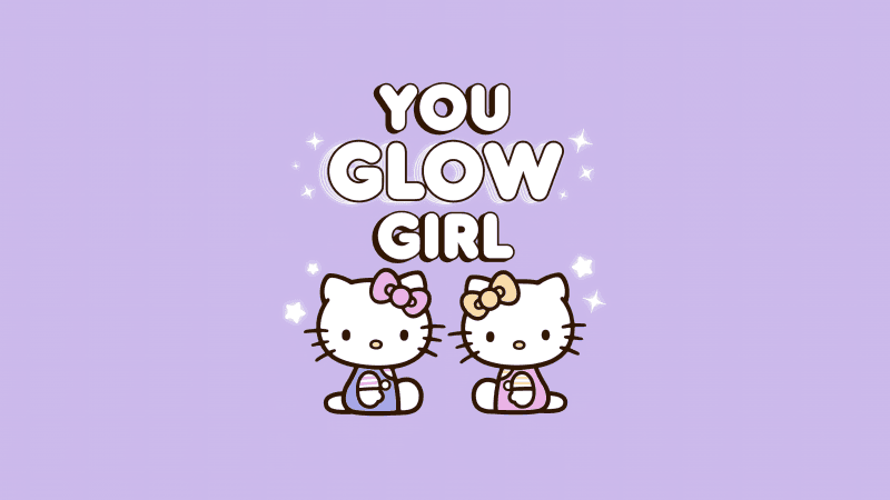 You glow girl Cute hello kitties Wallpaper