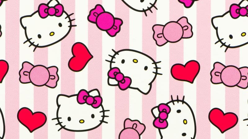Hello Kitty background Pink background Wallpaper